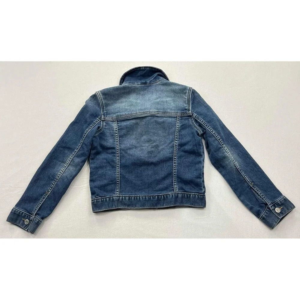 Gap Kids Denim Jacket Medium Wash Blue Button Front Stretch Size M 8-9